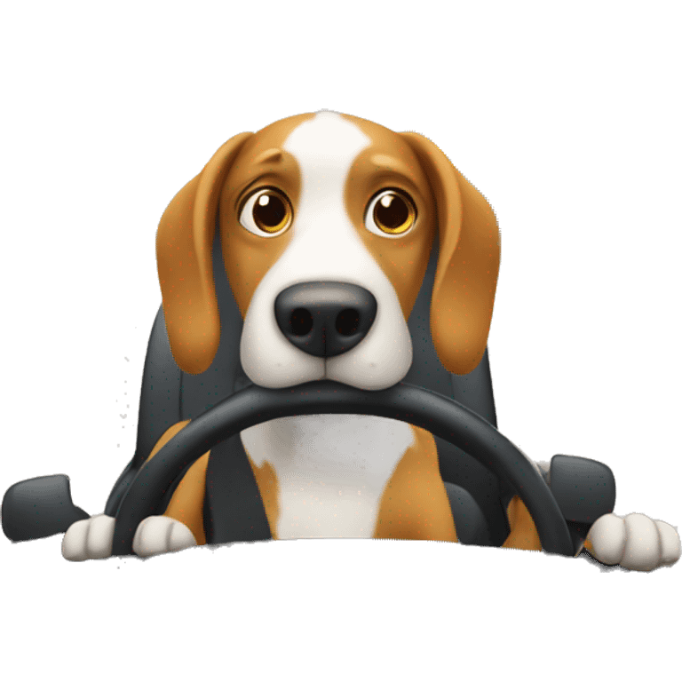 Dog driving a car emoji