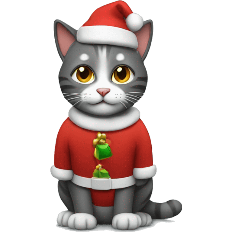 cat in a santa claus costume emoji