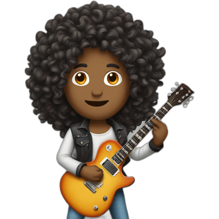 Long-curly-hair-man-guitariat emoji