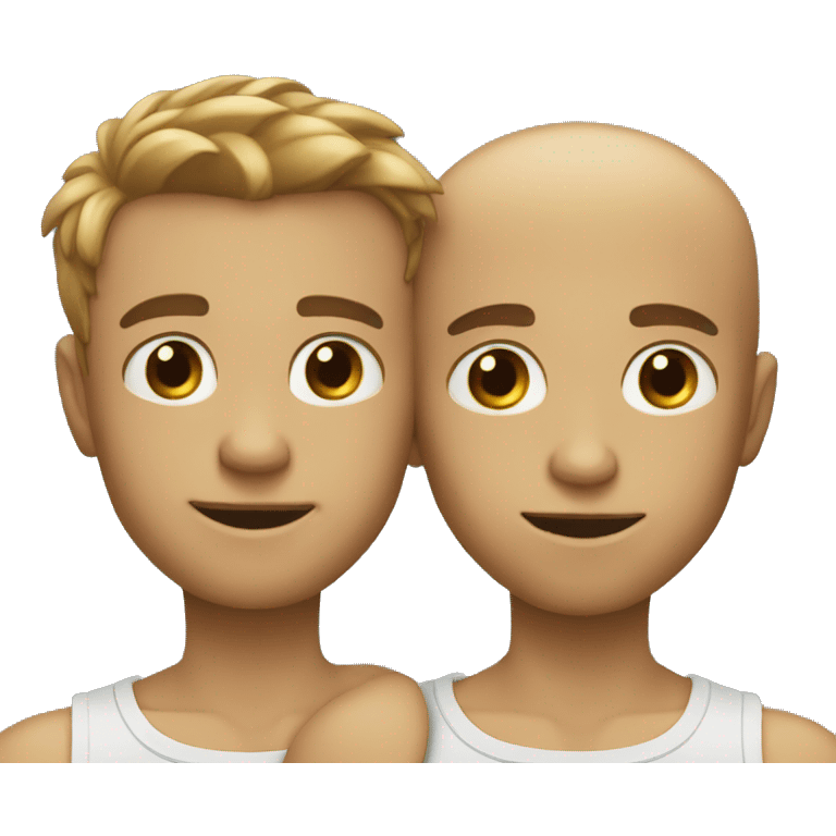 Big brother with great physic and small brother skinny emoji