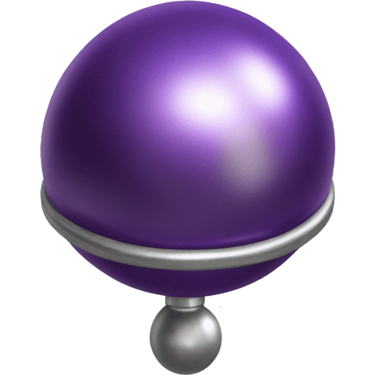 Realistic purple And silver metallic globe sleigh bell. emoji