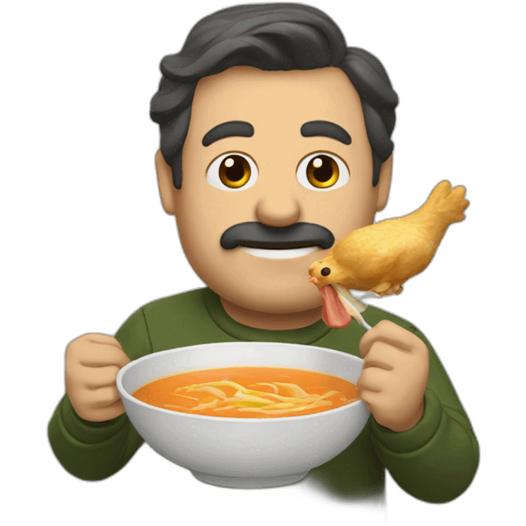 Ted lasso eating chicken soup  emoji