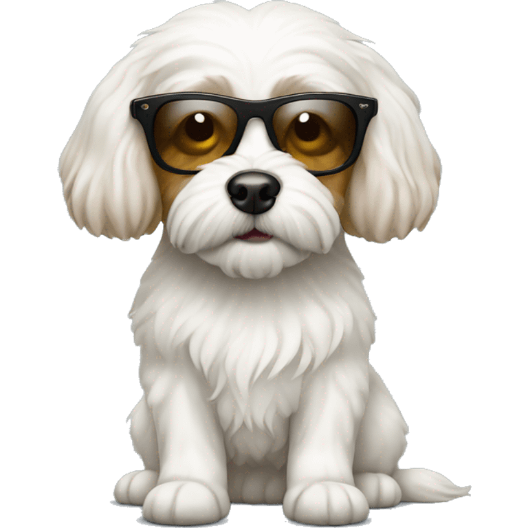 Cavachon with sunglasses emoji