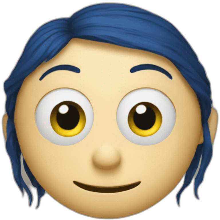 Coraline with buttons eyes emoji