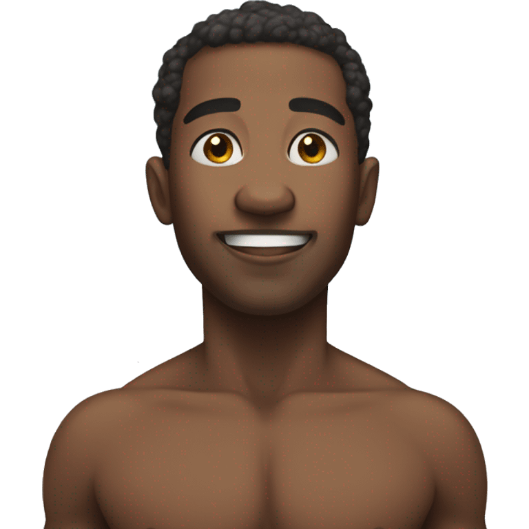 African American that’s floating on clouds shirtless emoji