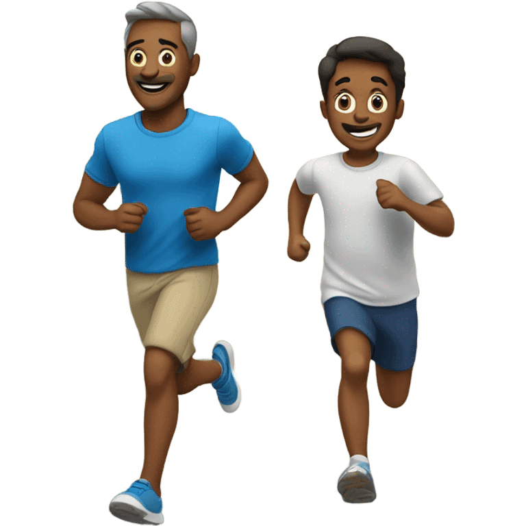 Dad and son running emoji