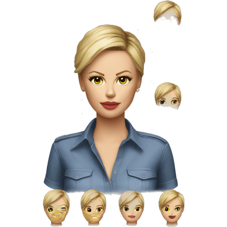 ultra realistic charlize theron wearing shirt emoji