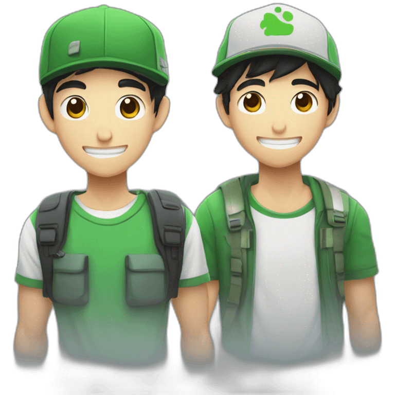 fernanfloo con gorra de luigui y una rana rene sentada en su hombro emoji