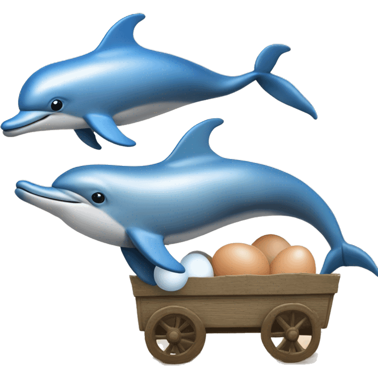 dolphin hatches an egg when dolphin takes the egg to a wagon and puts the egg in the wagon to hatch emoji