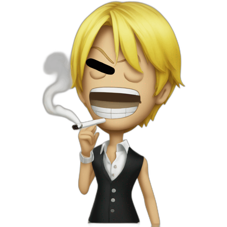 sanji from one piece smoking emoji