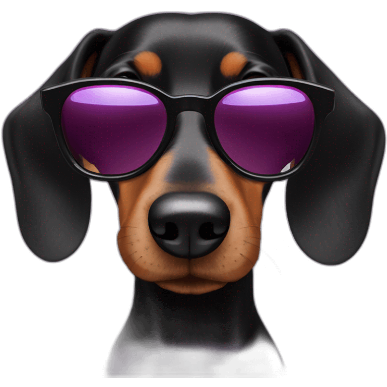 black dachshund in sunglasses head shot emoji