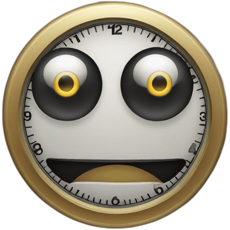 clock with eyes and mouth emoji