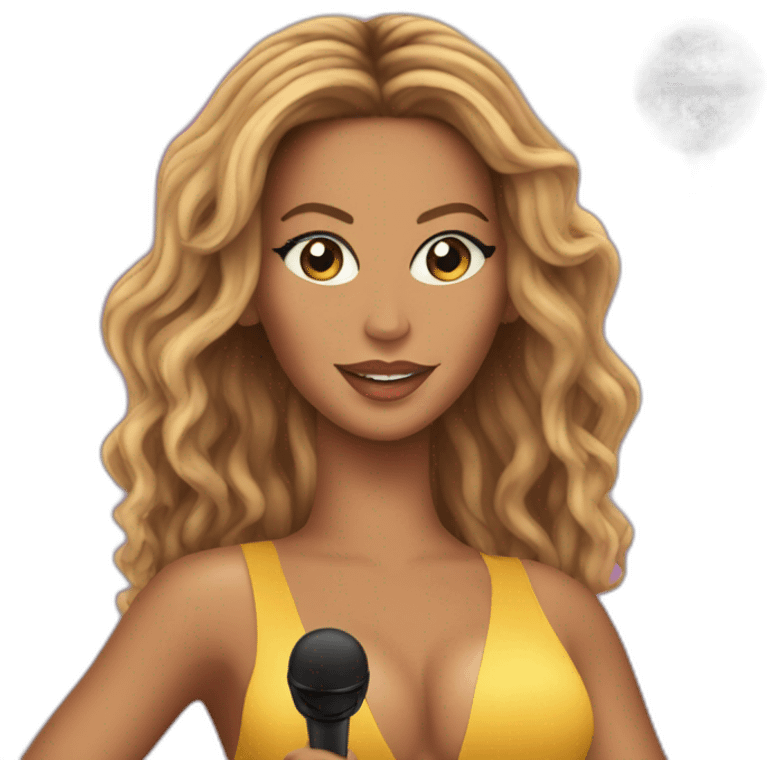 Beyonce front center stage with microphone  emoji