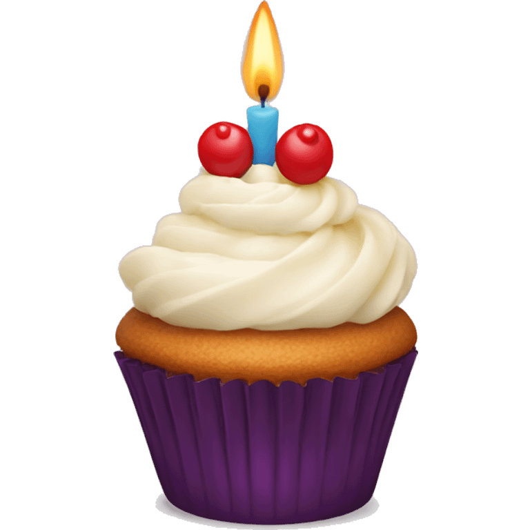 Cupcake with a candle emoji