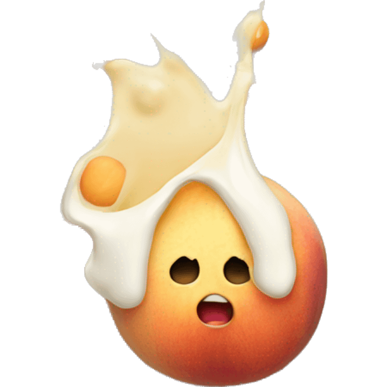 raging peach bursting with milk emoji