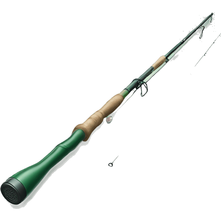 Realistic hunter green fishing pole emoji