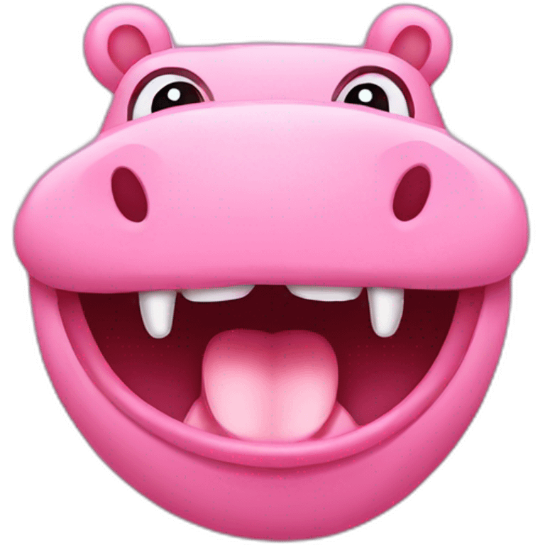 tongue teasing pink hippo emoji