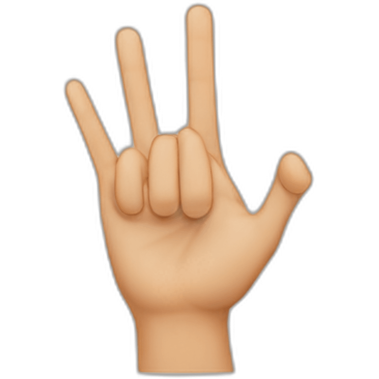 emoji with only the ring finger and middle finger are up emoji