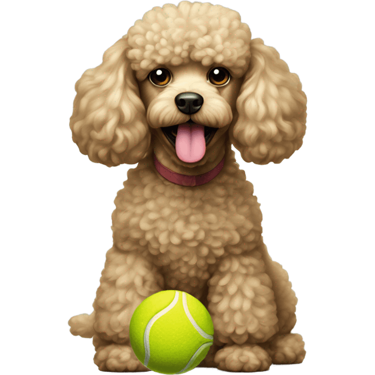 Poodle with tennis ball in mouth emoji