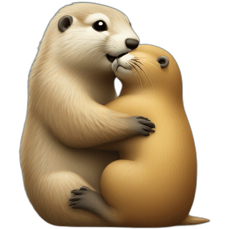 marmot hugging seal emoji