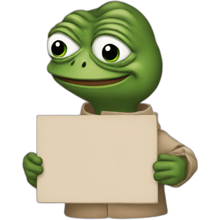 pepe holding a sign emoji