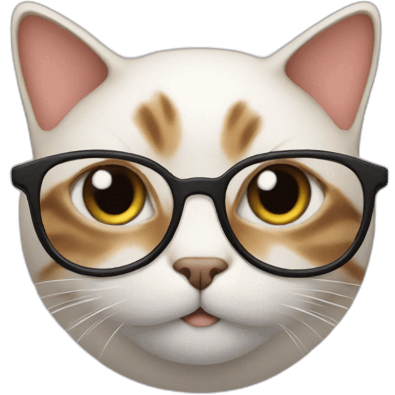 Cat with in car with glasses emoji