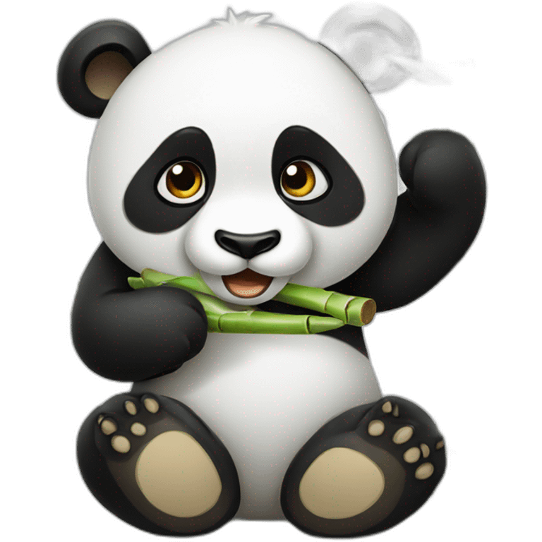 Panda eating bamboo  emoji