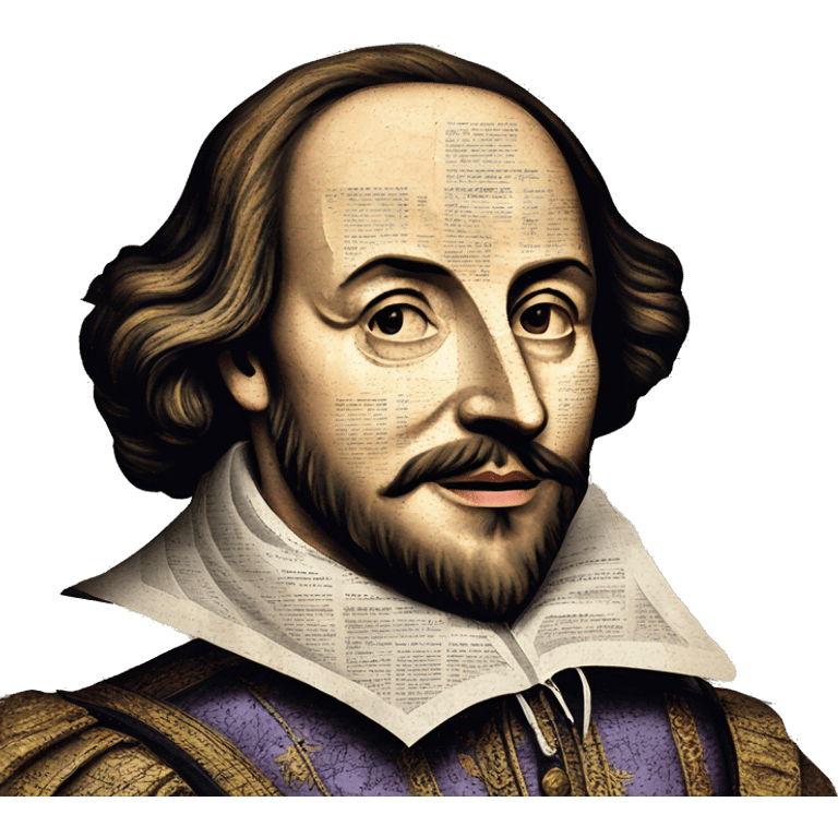 Shakespeare made of newspaper cuttings 420 roses flowers emoji