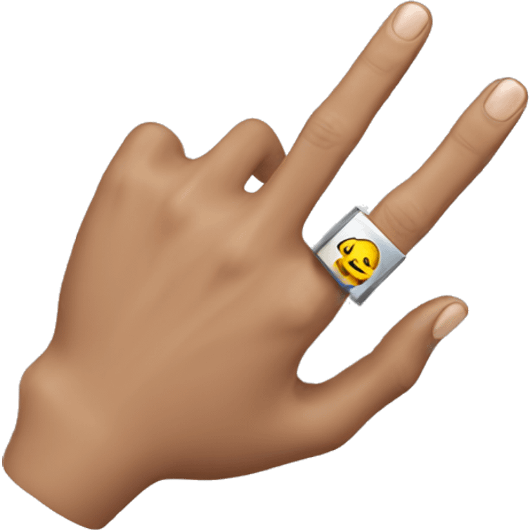 married man shows the finger ring on the finger emoji