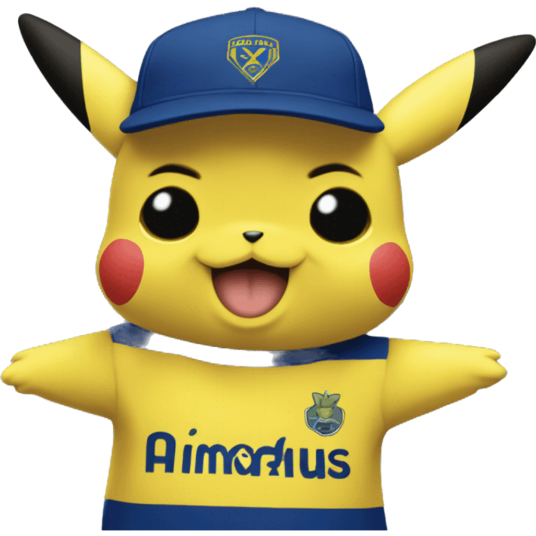 Pikachu con camiseta de boca juniors emoji