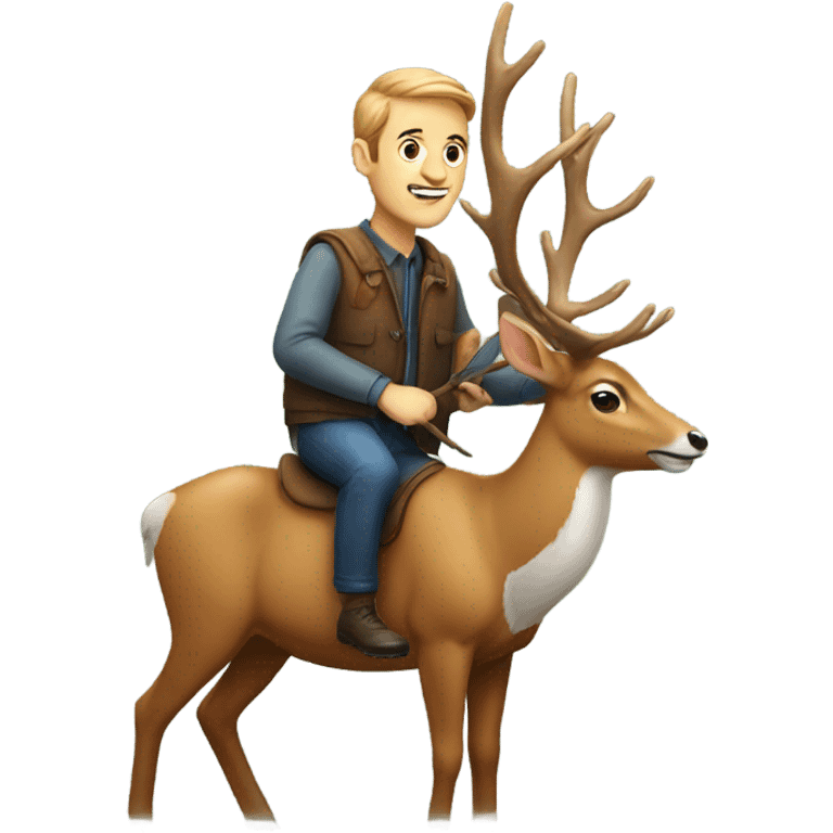 Man on a deer emoji