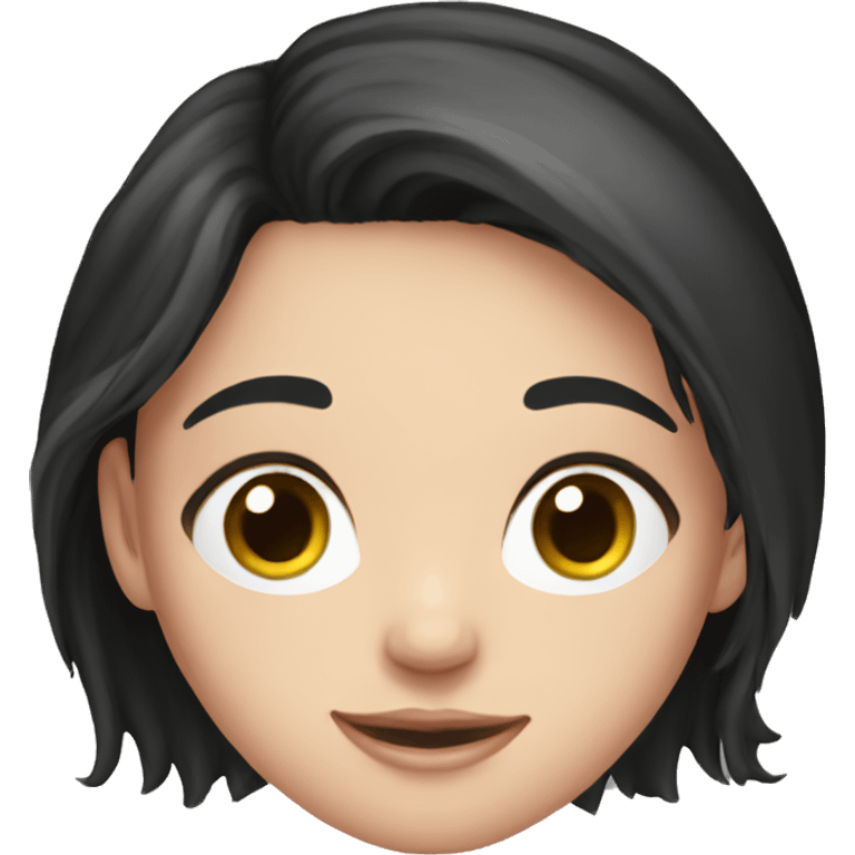 Brunette girl, Black long hair, pink shirt, fair skin emoji