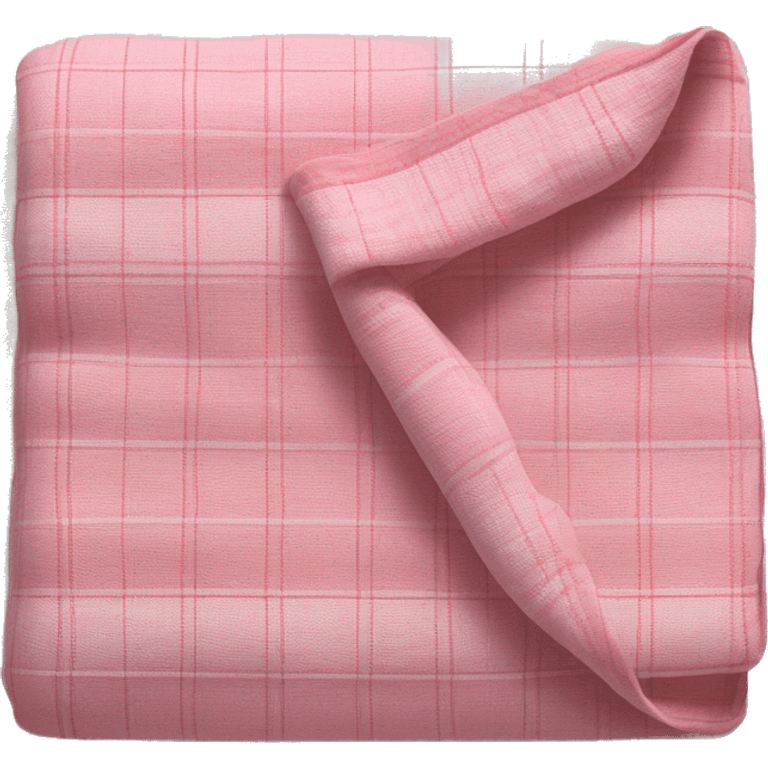 linen color pink and plaid folded blanket emoji