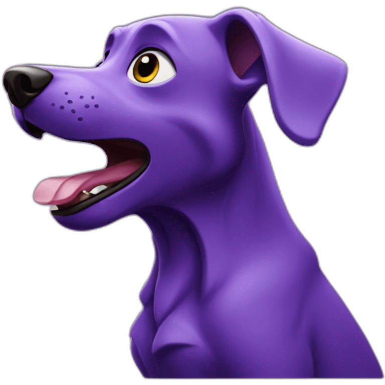 purple dog barking emoji