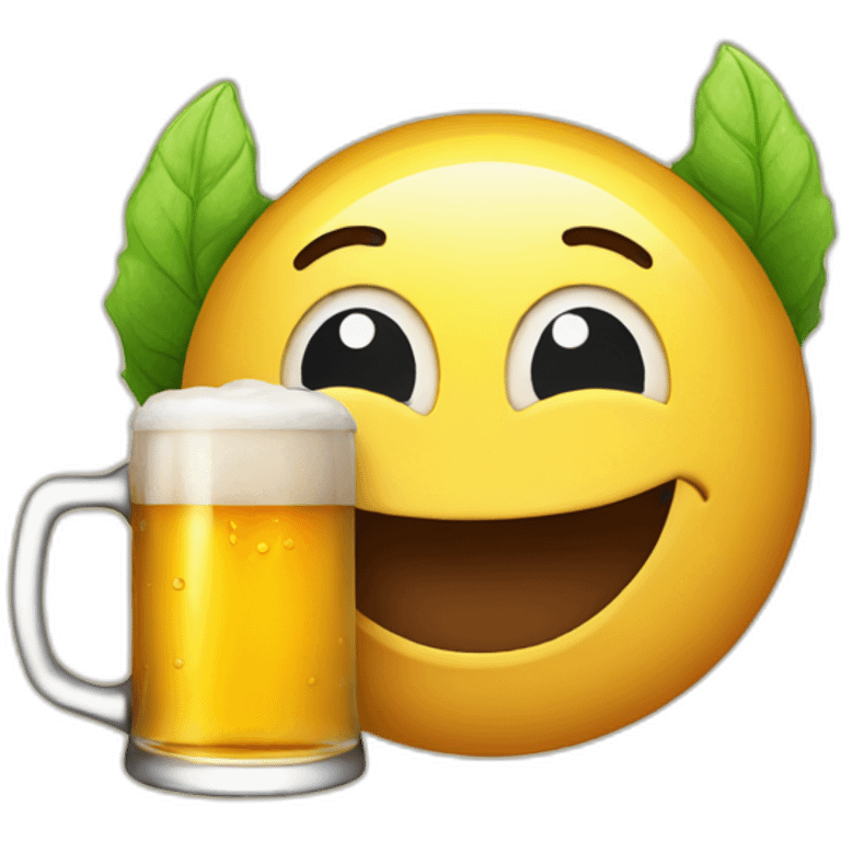 Smile face with beer emoji