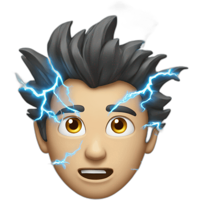 guy with much energy. Has lightning in his eye and around him, looks like he is about to explode and run emoji