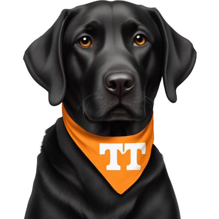 Black lab dog wearing TN Vols bandana emoji