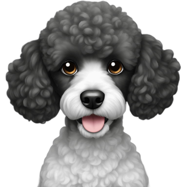 Mini poodle black and white emoji