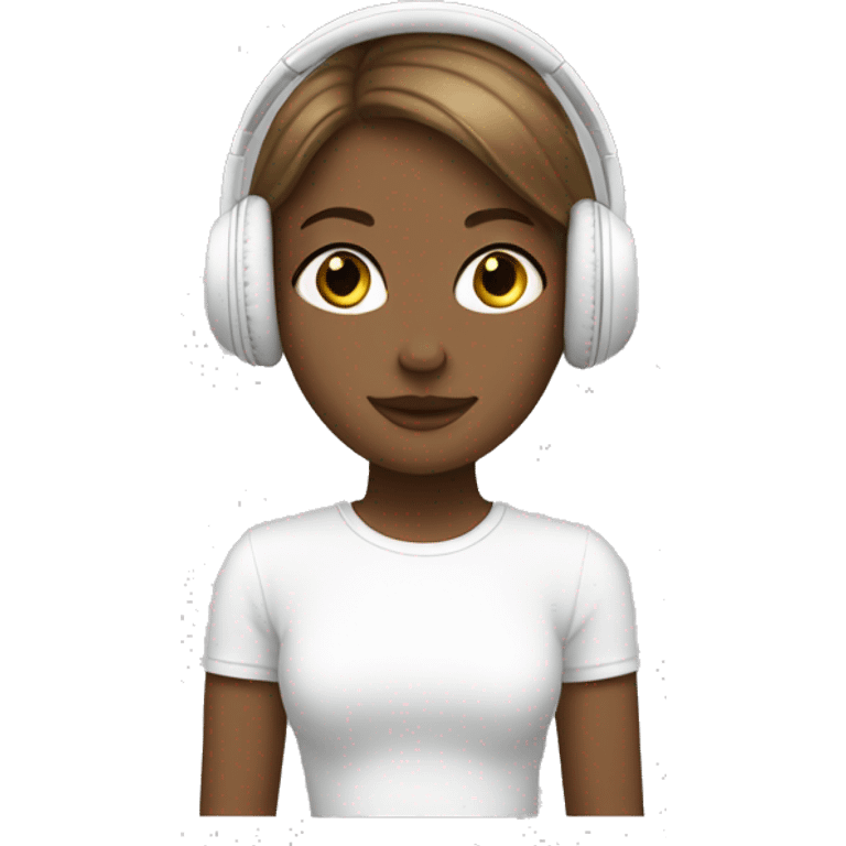 It girl white headphone  emoji