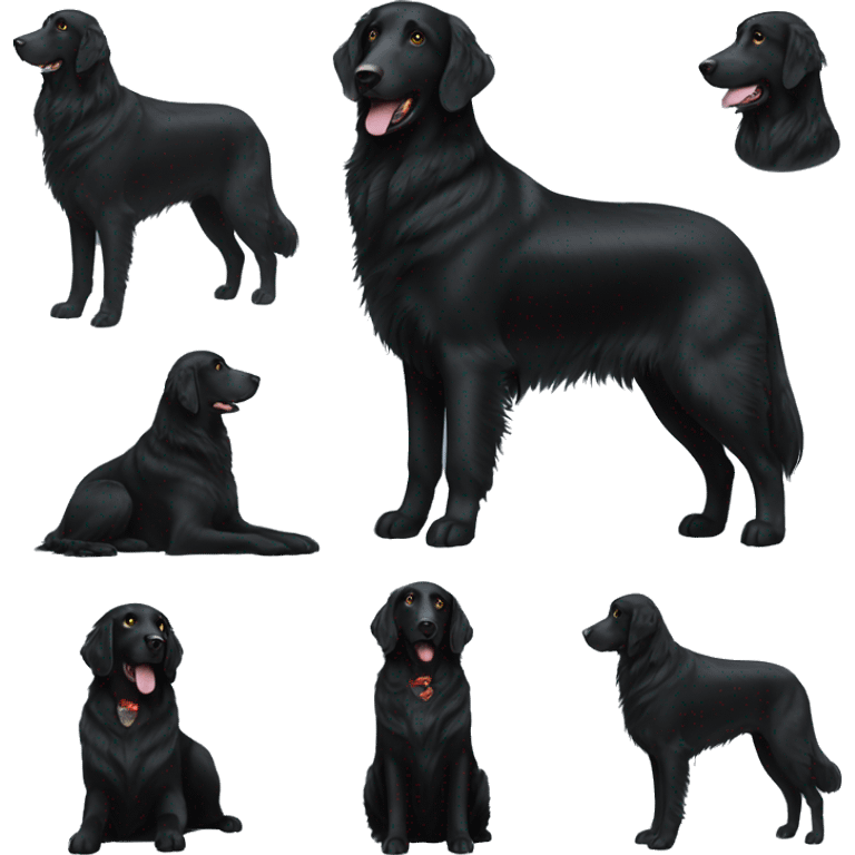 Black Flat coated retriever emoji