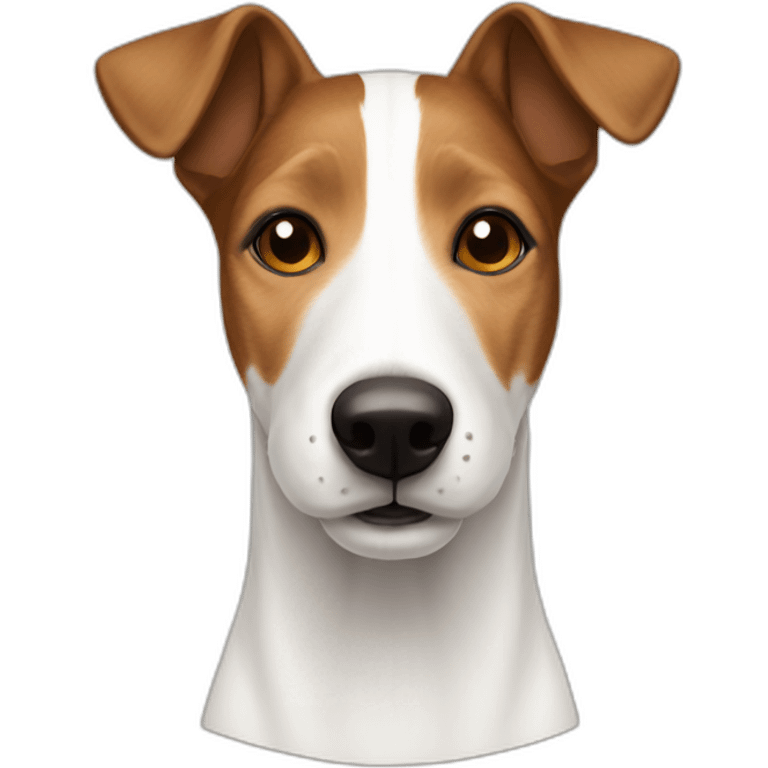 Smooth Fox Terrier white brown face frontal emoji