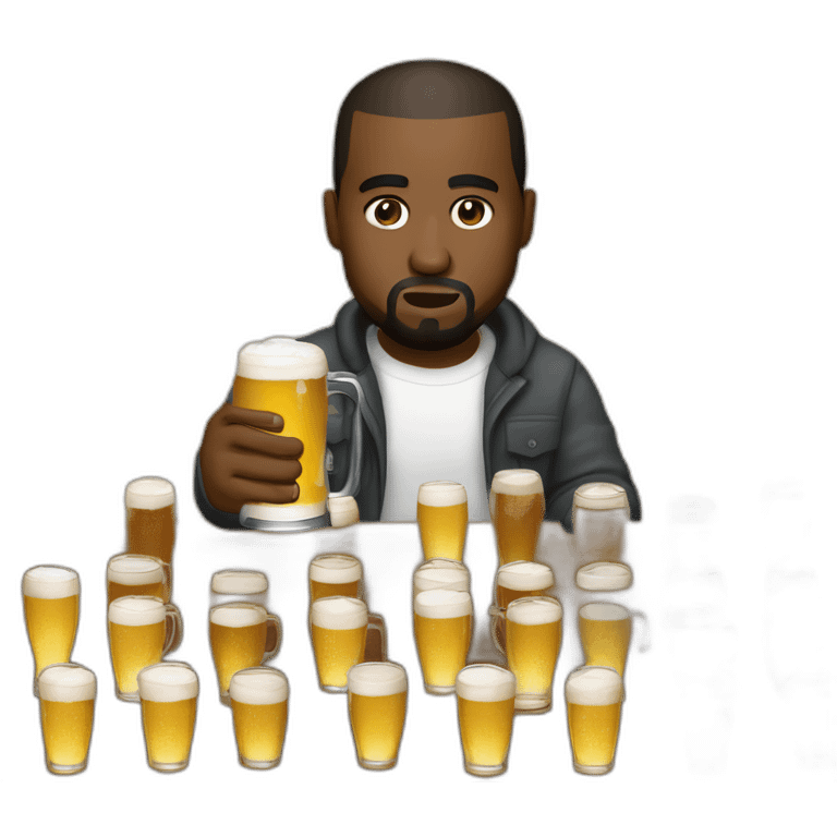 Kanye west qui boit une bière emoji