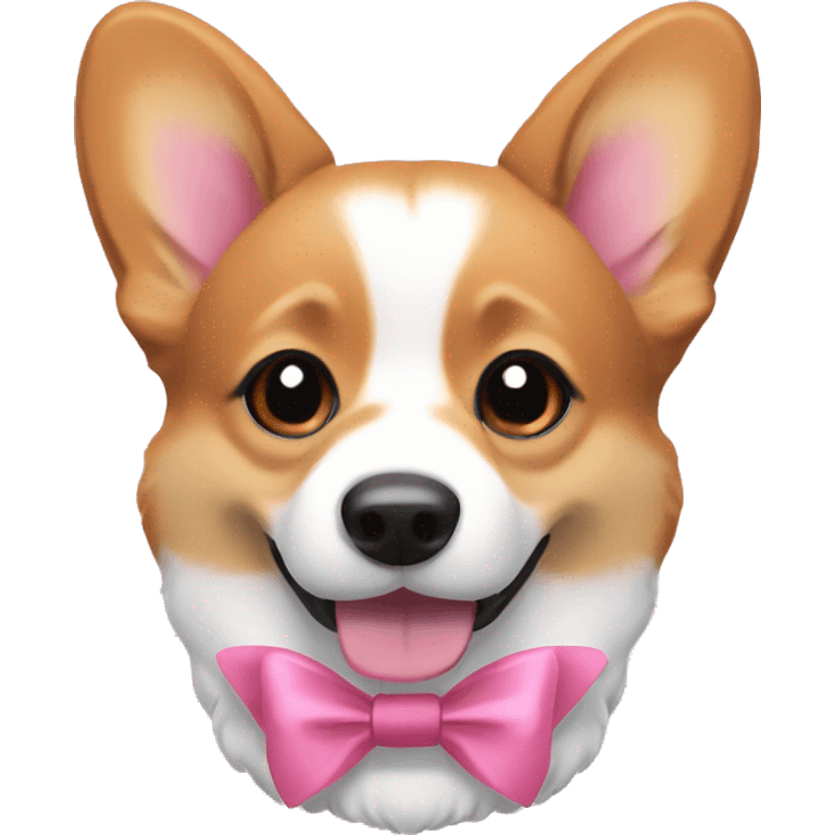 corgi with two little cute pink bows emoji