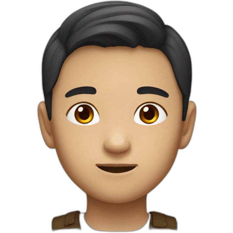 An asian boy called endraien with long brown hair emoji