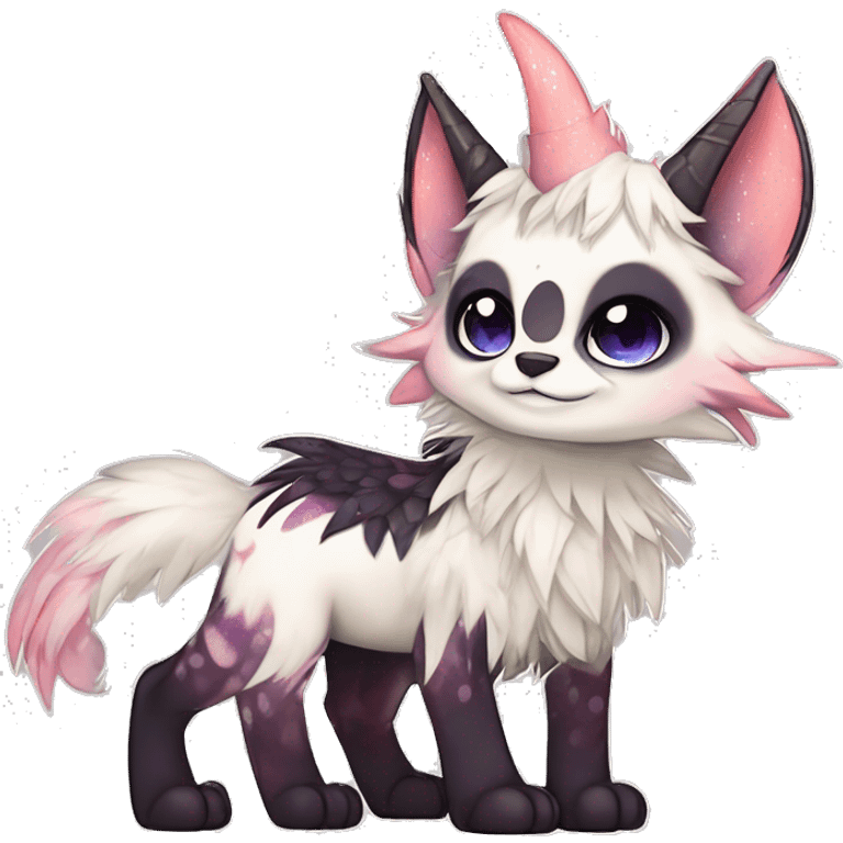 cute Kawaii edgy fantasy animal sparkle fursona Fionbri creature by griffsnuff & LiLaiRa & Falvie full body emoji