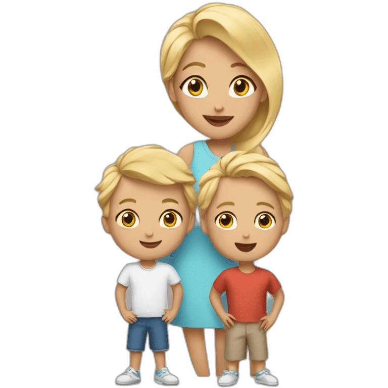 Mommy and two sons blondies emoji