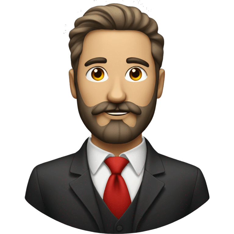 a man with beard and mustache and classy hair with red cyrcle around him emoji