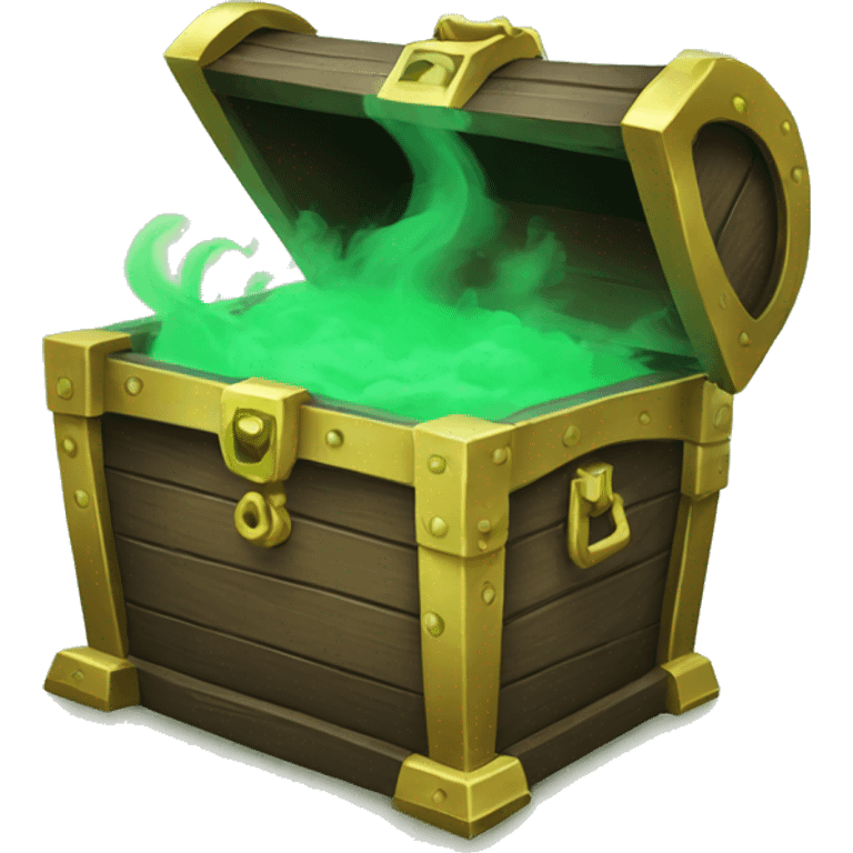 open treasure chest with green smoke coming out emoji