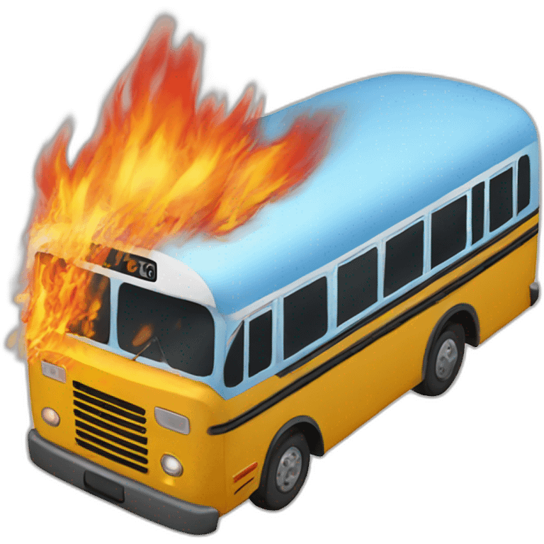 Bus con fuego emoji