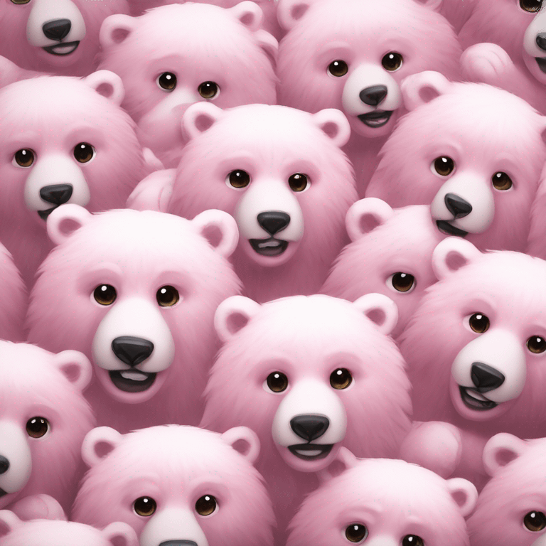 pack of pink fur polar bears  emoji